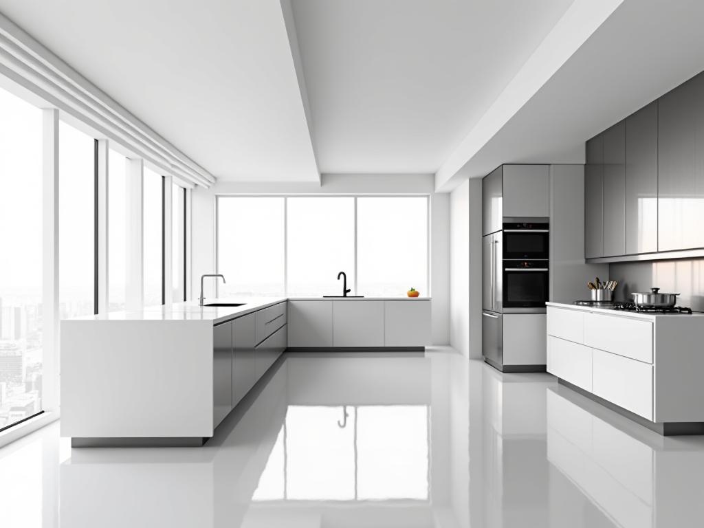 Cocina abierta y minimalista del ático.